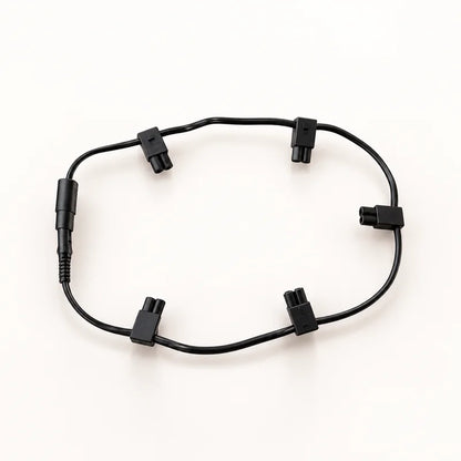 5-way charger cable with five in-line connectors, top view
